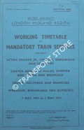 Working Timetable of Mandatory train Services - Section CH - Acton Grange Jn., Chester, Birkenhead; Craven Arms, Mid Wales, Chester and Crewe; Crewe, Holyhead and branches; Wrexham, Birkenhead - 3 May 1976 to 1 May 1977 by British Railways London Midland Region